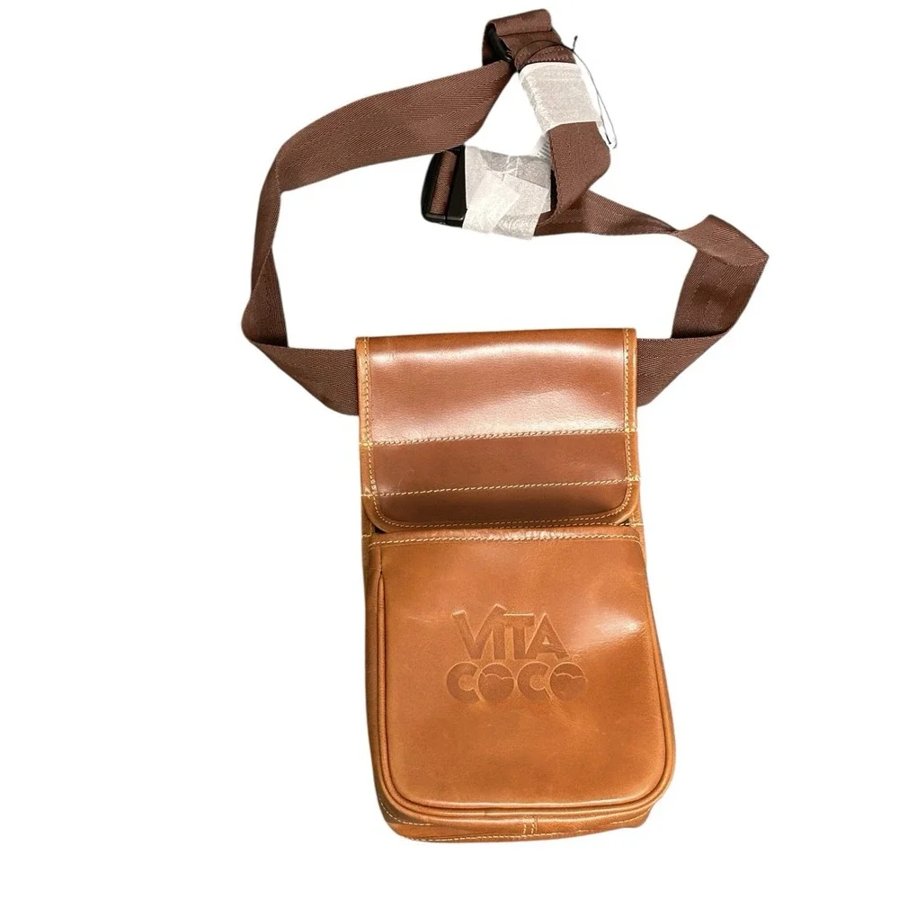 Canyon Leather‎ Buffalo Shell Bag Crossbody NWT Brown Vita Coco Logo Sling
